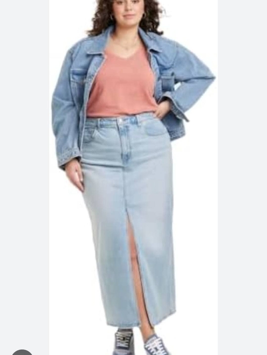 Universal Thread | Skirts | Universal Thread Light Blue Denim Maxi ...